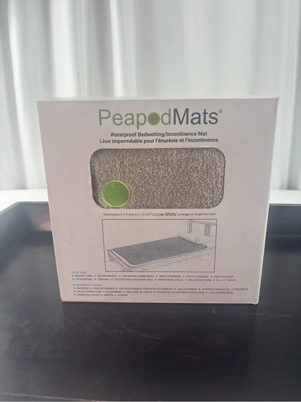 PeapodMats Waterproof Bedwetting & Incontinence Mat 3' x 5' Reusable Washable